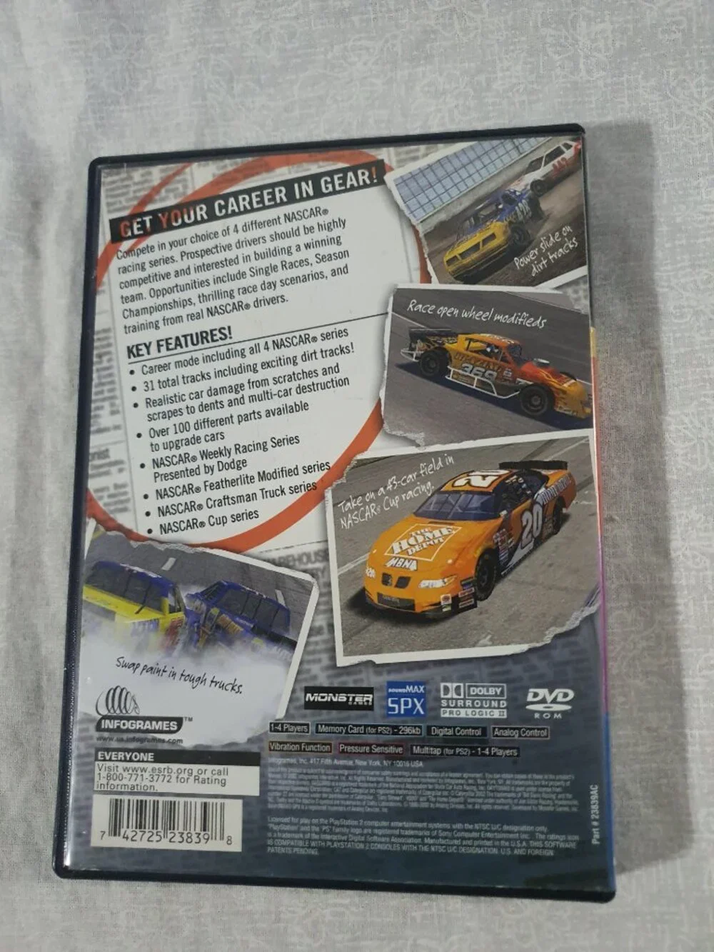 NASCAR: Dirt to Daytona (Sony PlayStation 2, 2002) Complete